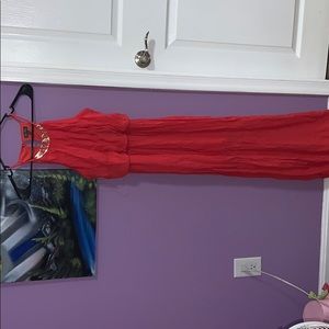 Long maxi dress, Coral color
